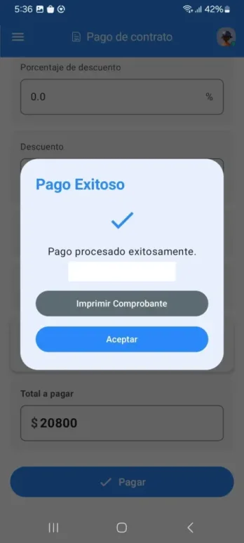 Aplicación móvil de SFUN, vista 3